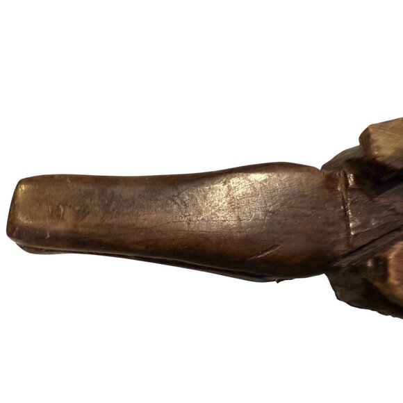 Hand-Carved Wooden Crocodile Figurine - Picture 9 of 14